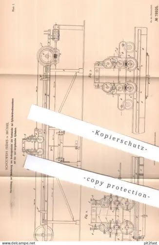 original Patent - Schouwers Frères , Brüssel , Belgien | 1893 | Cylinderdruckmaschinen | Farbe , Druckmaschine , Druck