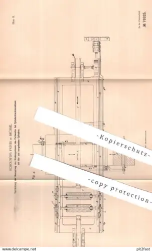 original Patent - Schouwers Frères , Brüssel , Belgien | 1893 | Cylinderdruckmaschinen | Farbe , Druckmaschine , Druck