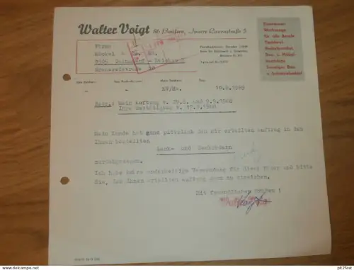 Walter Voigt in Bautzen , 1969 , altes Dokument , Reklame / Werbung !