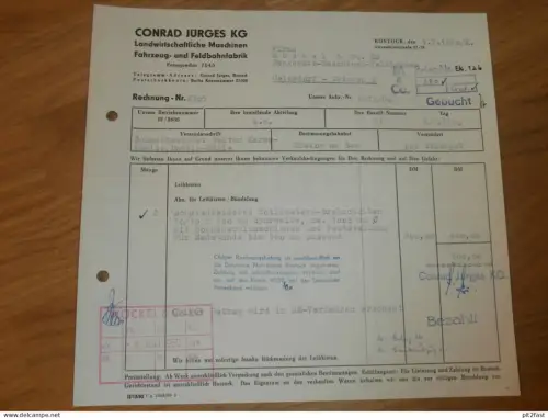 Feldbahn - Fabrik Conrad Jürges KG in Rostock , 1960 , altes Dokument , Reklame / Werbung !