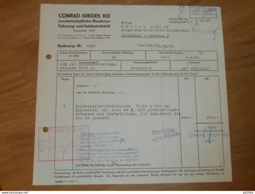 Feldbahn - Fabrik Conrad Jürges KG in Rostock , 1960 , altes Dokument , Reklame / Werbung !