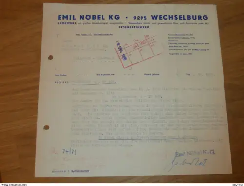 Sandwerk - Emil Nöbel KG in Wechselburg , 1970 , altes Dokument , Reklame / Werbung !!