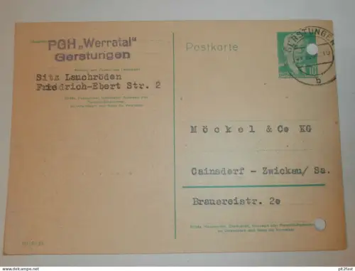 PGH "Werratal" in Gerstungen / Sitz Lauchröden , 1959 , Herr Linss , Karte , Reklame / Werbung !!