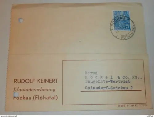 Bauunternehmen - Rudolf Kleinert in Pockau / Flöhatal , 1959 , Karte , Reklame / Werbung !!