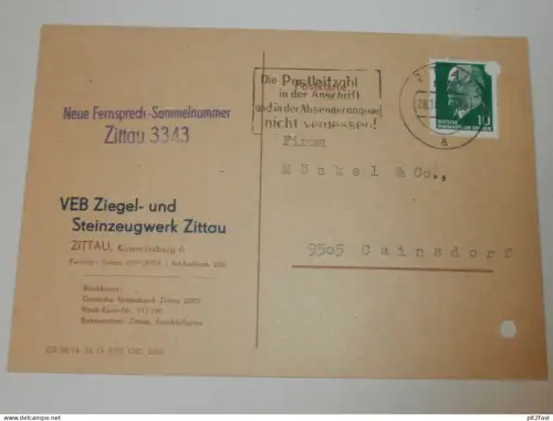 VEB Ziegel- und Steinzeugwerk Zittau , 1969 , Karte , Herr Müller und Titze , Reklame / Werbung !!