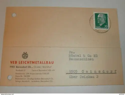 VEB Leichtmetallbau in Bernsdorf / Waldhof , 1969 , Hr. Kunath , Hr. Pittner , Karte , Reklame / Werbung !!