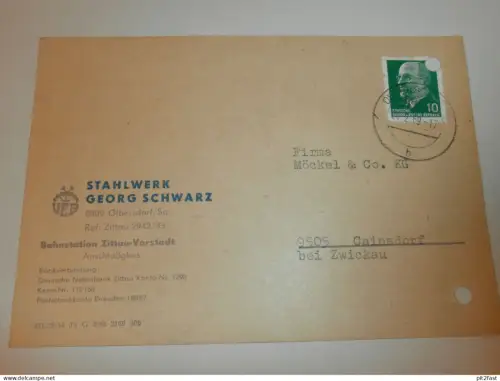 Stahlwerk Georg Schwarz in Olbersdorf ,1969 , Hr. Zeidler , Fr. Keller ,Karte , Reklame / Werbung !!