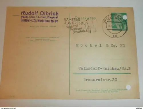 Ziegelei - Rudolf Olbrich / Otto Küchler in Dresden , 1959 , Karte , Reklame / Werbung !!