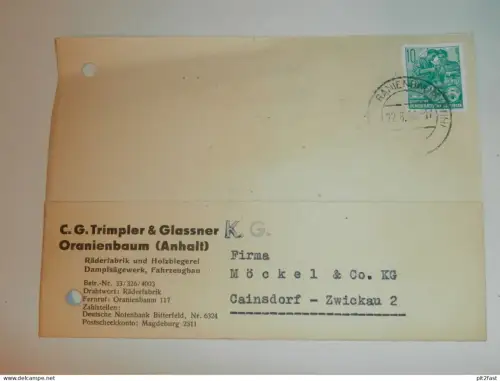 C.G. Trimpler & Glassner KG in Oranienbaum / Anhalt , 1960 , Karte , Reklame / Werbung !!