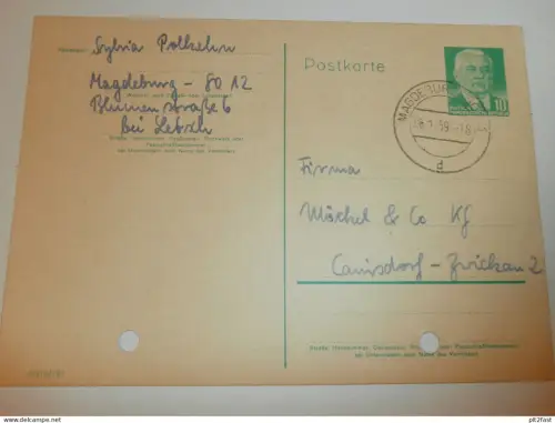 Sylvia Polkehn in Magdeburg , 1959 , Fam. Lebsch , Karte , Reklame / Werbung !!