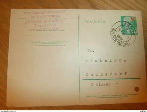 PGH "Friedlicher Aufbau " in Tarnow b. Bützow , 1959 , Karte , Reklame / Werbung !!