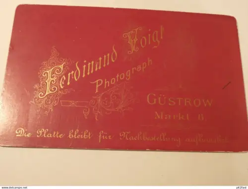 Kabinettfoto - Ferdinand Voigt in Güstrow , junger Mann , Adel , Mecklenburg , CDV , Photographie , Kabinett