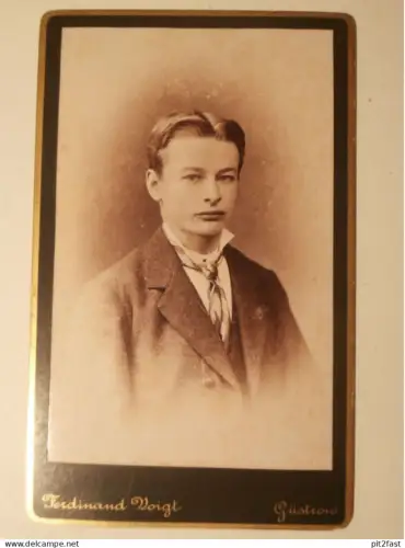 Kabinettfoto - Ferdinand Voigt in Güstrow , junger Mann , Adel , Mecklenburg , CDV , Photographie , Kabinett