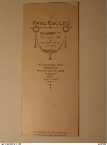 Kabinettfoto - Carl Eggers in Schwerin , Herr , Adel , Mecklenburg , CDV , Photographie , Kabinett