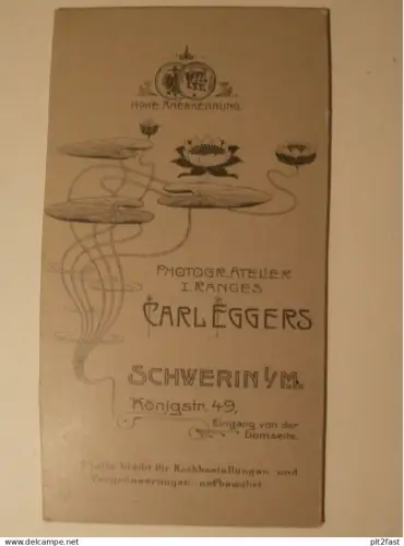 Kabinettfoto - Carl Eggers in Schwerin , Dame , Adel , Mecklenburg , CDV , Photographie , Kabinett