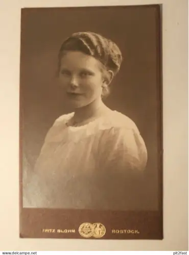 Kabinettfoto - Fritz Blohm in Rostock , Dame , Adel , Mecklenburg , CDV , Photographie , Kabinett