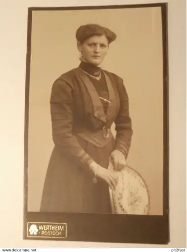 Kabinettfoto - Wertheim in Rostock , Dame , Adel , Mecklenburg , CDV , Photographie , Kabinett