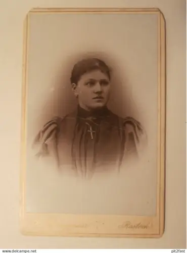 Kabinettfoto - H. Springmeier in Rostock , Dame , Adel , Mecklenburg , CDV , Photographie , Kabinett