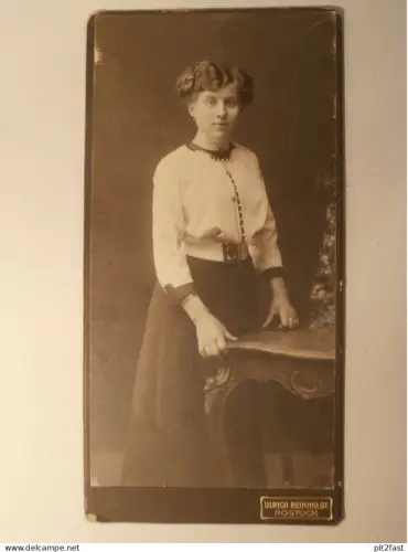 Kabinettfoto - Ulrich Reinholdt in Rostock , Dame , Adel , Mecklenburg , CDV , Photographie , Kabinett !