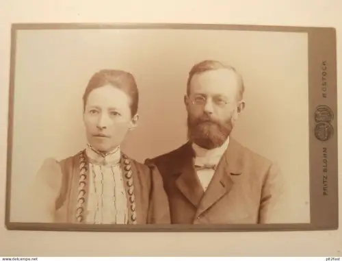 Kabinettfoto - Fritz Blohm in Rostock , Blutstrasse , Mecklenburg , CDV , Photographie , Kabinett !