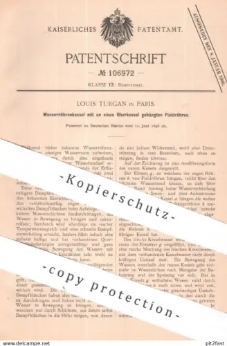 original Patent - Louis Turgan , Paris , Frankreich | 1898 | Wasserröhrenkessel | Wasserkessel | Dampfkessel , Kessel !!