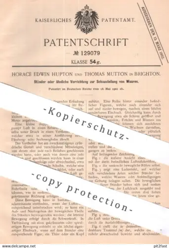 original Patent - Horace E. Hupton , Thomas Mutton , Brighton England | Ständer für Waren | Reklame Werbung Schaufenster