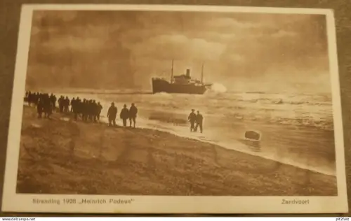 Zandvoort - S.S. Heinrich Podeus / Rostock - gestrandet , 1929 , Schiff , Schiffe , Ansichtskarte , AK !!