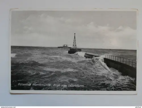 Warnemünde , 1940 , Blick vom Leuchtturm , Rostock , Ansichtskarte , AK !!