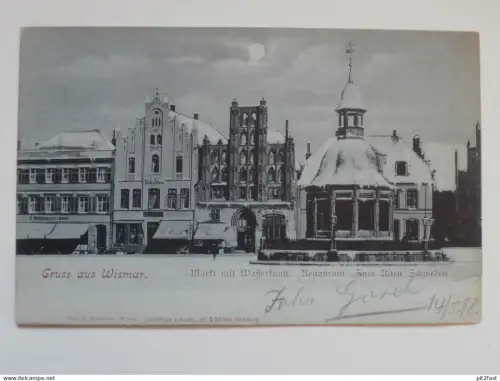 Wismar , 1898 , Restaurant , Wasserkunst , Ansichtskarte , AK !!
