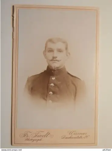 Füsilier Regiment 90 in Wismar i. Mecklenburg , ca. 1895 , CDV , Foto , Porträt , Fr. Tiedt !!