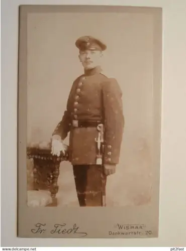 Füsilier Regiment 90 in Wismar i. Mecklenburg , ca. 1895 , CDV , Foto , Porträt , Fr. Tiedt !!