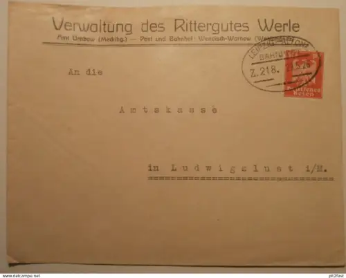 Rittergut Werle in Mecklenburg , 1926 , Amt Grabow , Ludwigslust , Umschlag !!