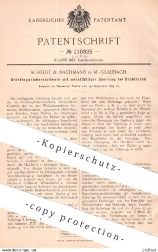 original Patent - Scheidt & Bachmann , Mönchengladbach | 1899 | Drahtzugweichenstellwerk | Weichen Stellwerk | Eisenbahn
