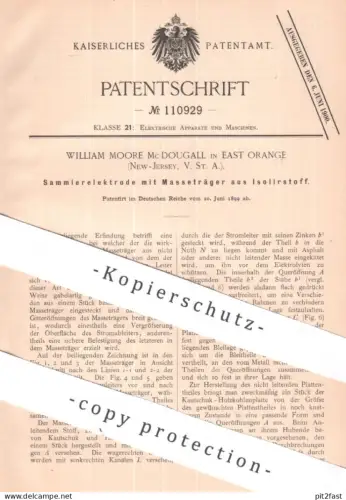 original Patent - William Moore Mc Dougall , East Orange , New Jersey USA | 1899 | Sammlerelektrode | Elektrode , Strom