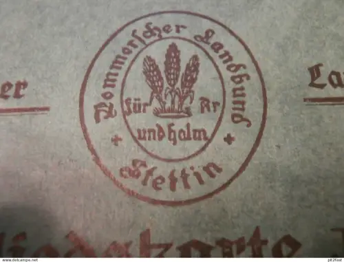 Pommerscher Landbund in Stettin i. Pommern , 1933 , Ausweis , Schwabach b. Naugard , Max Handtke !!