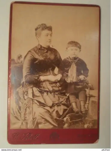 großes Kabinettfoto - Atelier Klett in Stettin in Pommern , Adel , CDV , Photographie , Kabinett , 165x105 mm !!