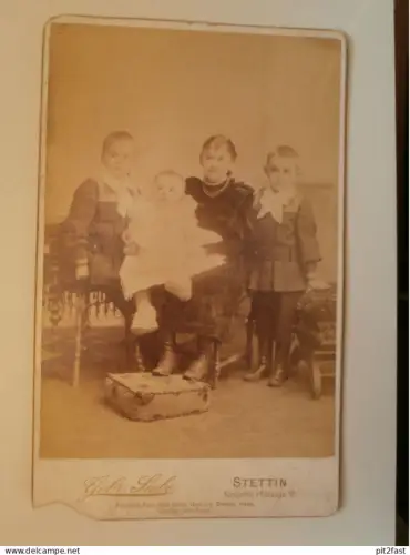 großes Kabinettfoto - Atelier Gebr. Siebe in Stettin in Pommern , Adel , CDV , Photographie , Kabinett , 220x135 mm !!