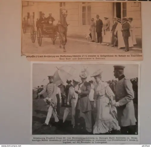 alte Zeitungsartikel - Friedrich Franz von Mecklenburg Strelitz , Rennbahn Ludwigslust Reitturnier Doberan  Heiligendamm