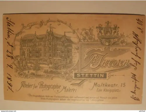 Kabinettfoto - A. Inversen in Stettin i. Pommern ,  Adel , CDV , Photographie , Kabinett !!