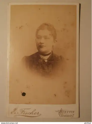 Kabinettfoto - Eugen Fischer in Stettin i. Pommern , Atelier ,  Adel , CDV , Photographie , Kabinett !!