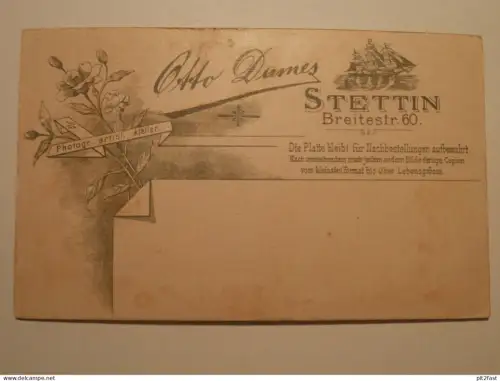 Kabinettfoto - Otto Dames in Stettin i. Pommern , Atelier ,  Adel , CDV , Photographie , Kabinett !!