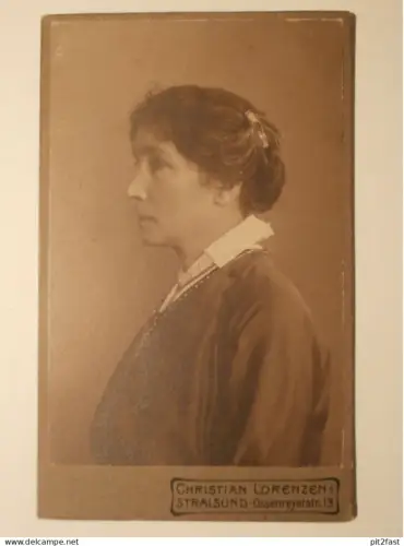Kabinettfoto - Christian Lorenzen in Stralsund i. Mecklenburg , Atelier ,  Adel , CDV , Photographie , Kabinett !!