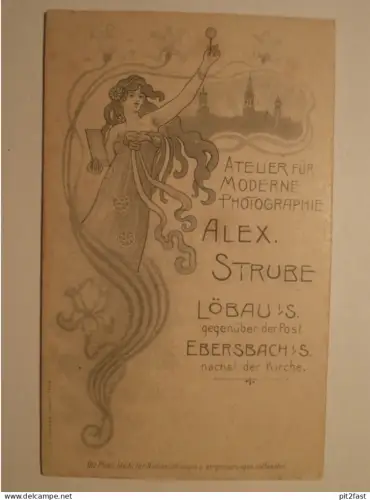 Kabinettfoto - Alexander Strube in Löbau i.Sa. und Ebersbach i. Sa. , Atelier ,  Adel , CDV , Photographie , Kabinett !!