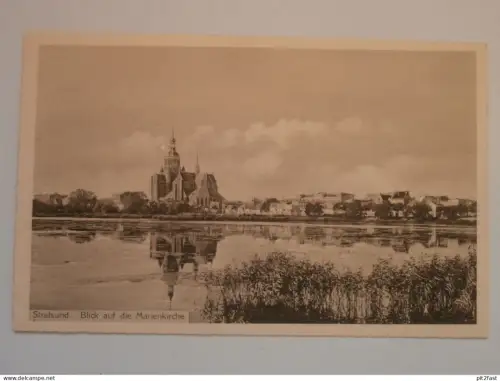 Stralsund i. Mecklenburg , ca 1920 , Panorama , Blick auf Kirche , Ansichtskarte , AK !!