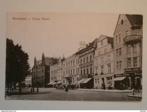 Stralsund i. Mecklenburg , ca. 1910 , Neuer Markt , Paul Juhl , Ansichtskarte , AK !!