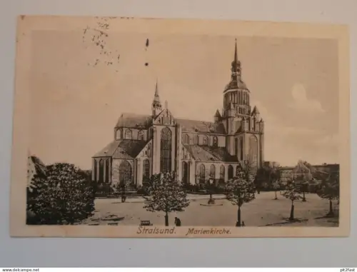 Stralsund i. Mecklenburg , 1912 , Marienkirche , Ansichtskarte , AK !!