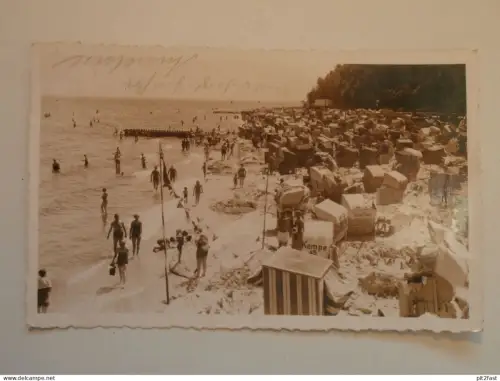 Stralsund i. Mecklenburg , 1938 , Strand , Ostsee , Strandkorb Kempe , Ansichtskarte , AK !!