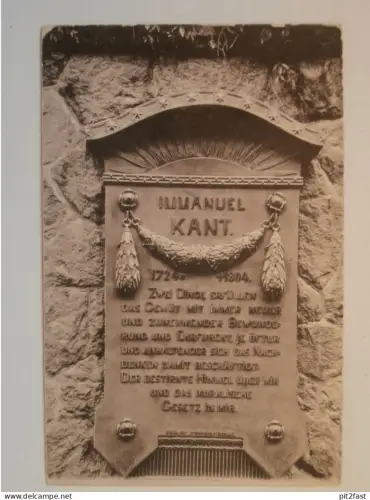 Platte am Denkmal - Immanuel Kant in Königsberg i. Pr. , ca. 1930 , Ostpreussen , Ansichtskarte , AK !!