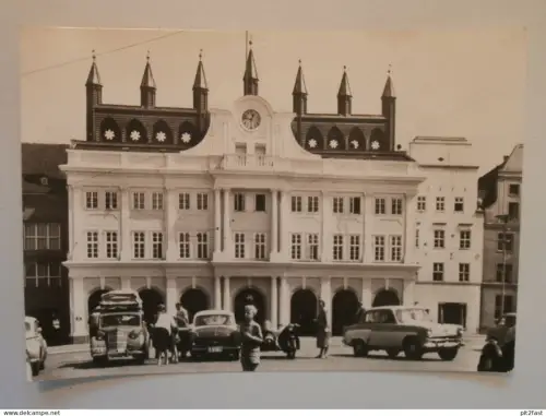 Rostock , Rathaus , ca. 1965 , Trabant , Wartburg , Framo , DKW , Ansichtskarte , AK !!