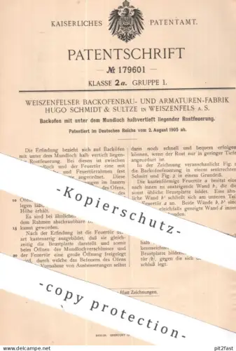 original Patent - Backofenbau- & Armaturen Fabrik Hugo Schmidt & Sultze Weißenfels | 1905 | Backofen | Ofen Herd Bäcker